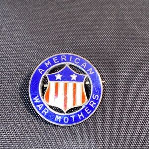 AMERICAN WAR MOTHERS PIN ENAMEL GREEN CO VINTAGE